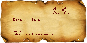 Krecz Ilona névjegykártya